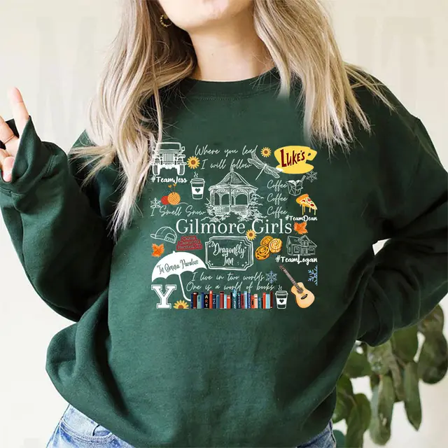 Gilmore Girls Sweatshirt Stars Hollow Shirt Dragonfly Darkgreen - Shop at LoveMi