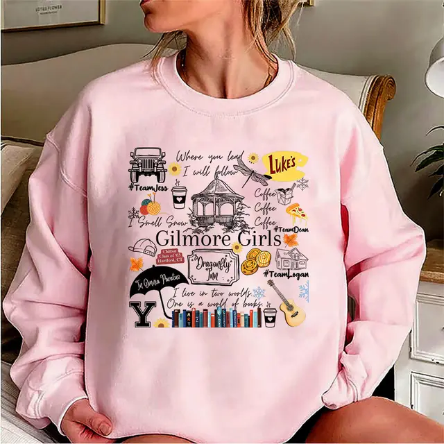 Gilmore Girls Sweatshirt Stars Hollow Shirt Dragonfly Pink - Shop at LoveMi