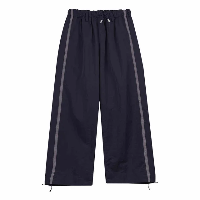 Women's Pleated Wide Nylon Trousers Violet - Shop at LoveMi