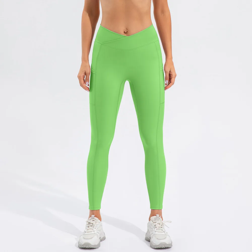 Nude Feel Yoga Pants Women's Tight High Waist Fitness Pants - Cyan