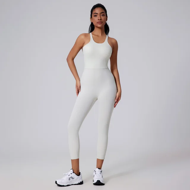 Female Bare Haired V Back Yoga Jumpsuit With Beautiful Back Albumin - Shop at LoveMi