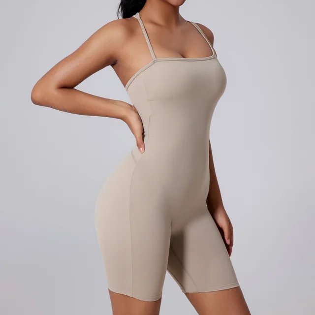Asymmetric Beauty Back Yoga Clothes Dance Sports Jumpsuit Linen - Shop at LoveMi