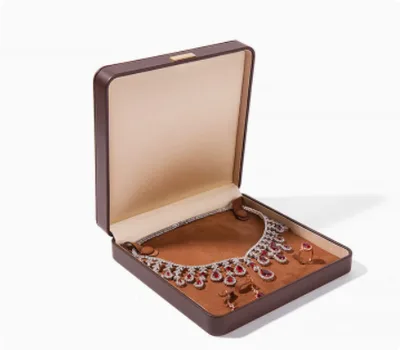 High grade PU Leather Jewellery Box Rounded Corner Ring Box Coffee Set Box - Shop at LoveMi