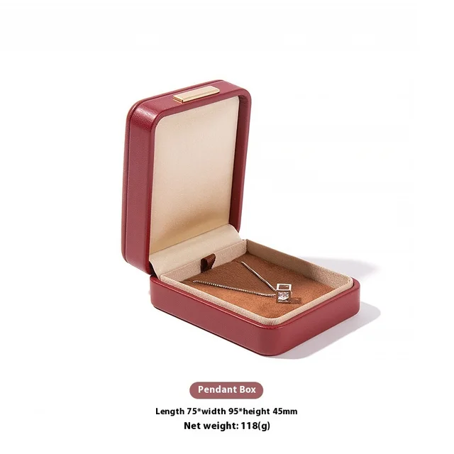 High grade PU Leather Jewellery Box Rounded Corner Ring Box The Red Locket - Shop at LoveMi