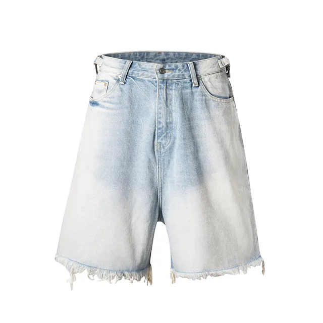 Washed Worn Hole With Cat Whisker Denim Shorts Q180 - Shop at LoveMi