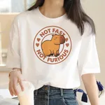 Cute Capybara Clothing Women Vintage Cartoon T-Shirt - H51503