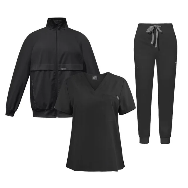 Anti Wrinkle Coat Jacket Fleece lined Surgical Gown Protective Suit Thick Black Set - Shop at LoveMi