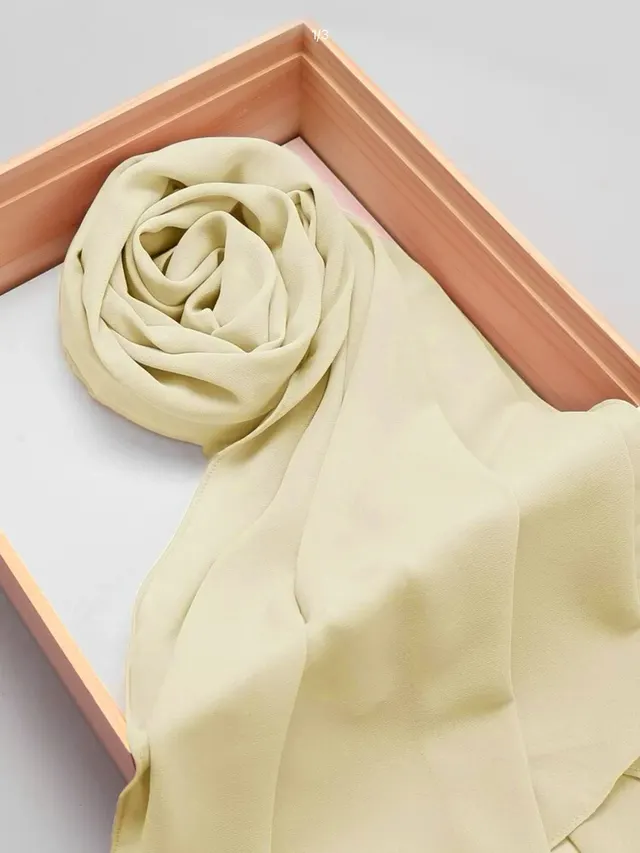 Ethnic Style Solid Color Hemp Chiffon Headscarf Beige - Shop at LoveMi