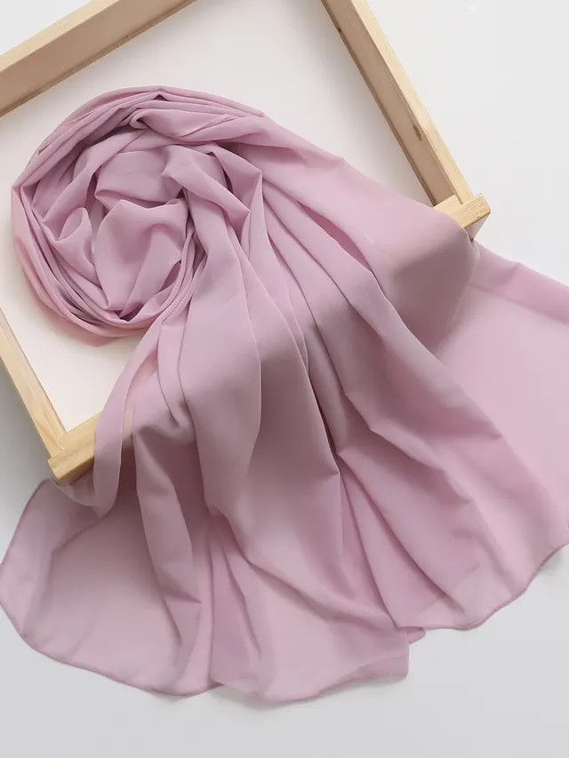 Ethnic Style Solid Color Hemp Chiffon Headscarf Pink - Shop at LoveMi