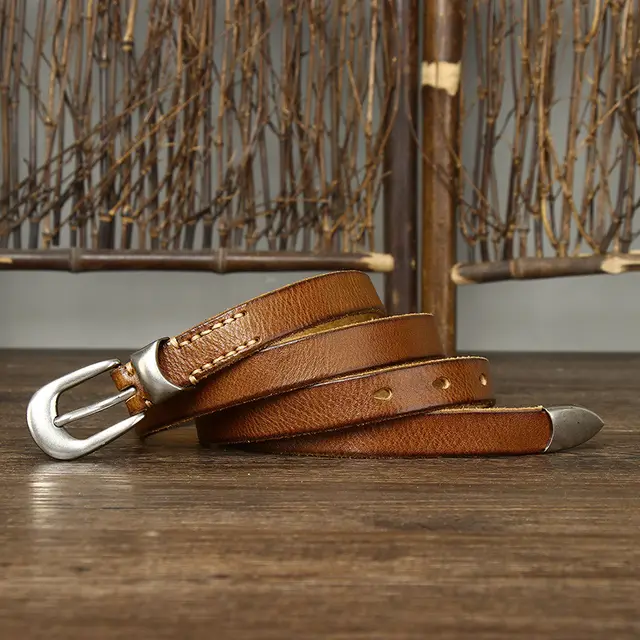 Trendy Versatile Personality Retro 18cm Leather Belt 395 Model Khaki - Shop at LoveMi