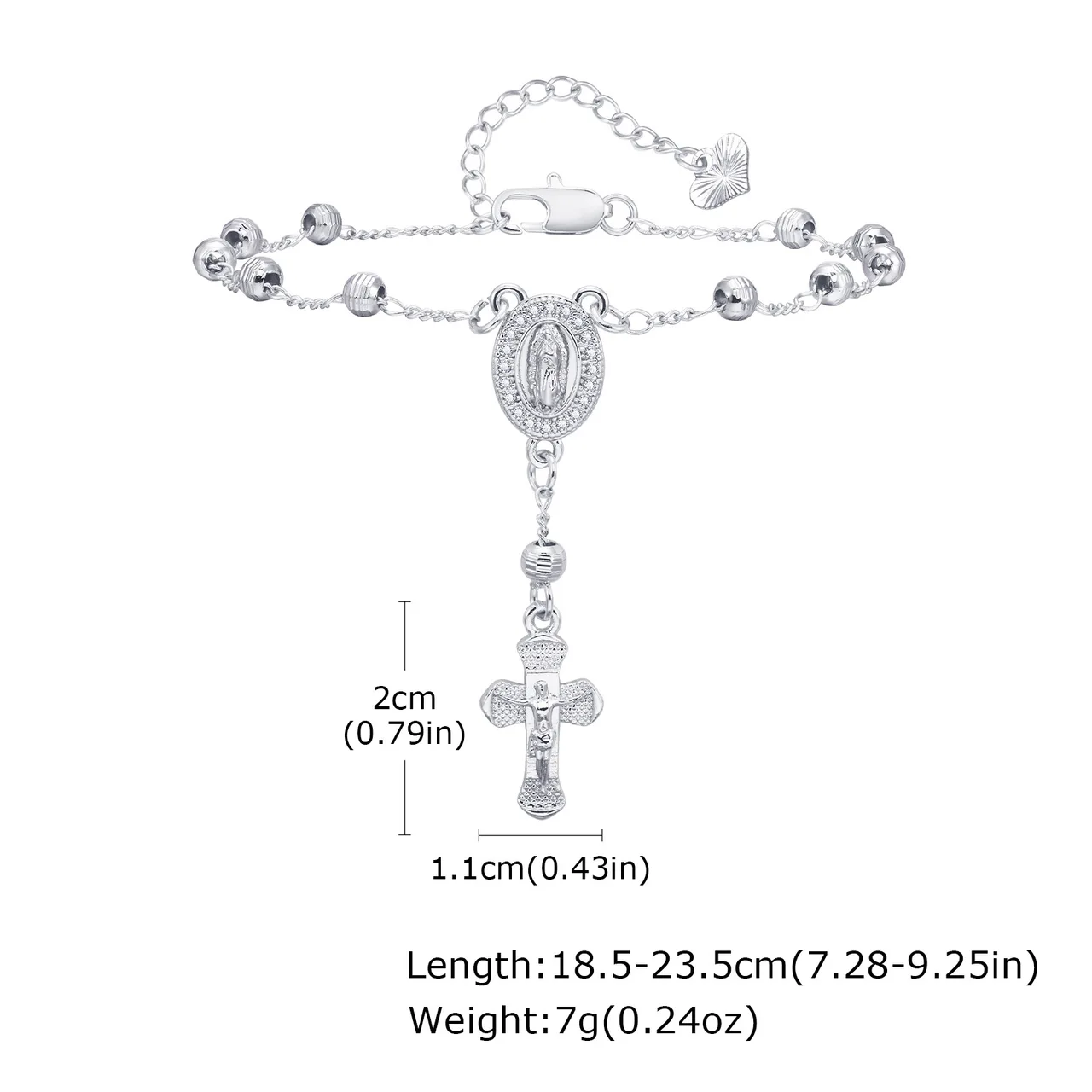 Pearl Oval Lady Cross Bracelet - Pbr128S02
