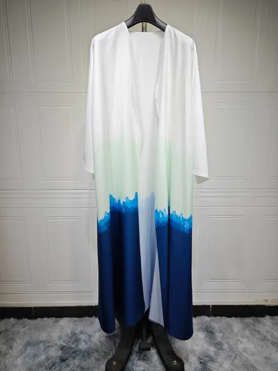 Muslim Clothing Coat Tie dyed Cloak Sky Blue - Shop at LoveMi