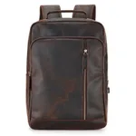 Backpack Men's Crazy Horse Leather Large Capacity - Coffee