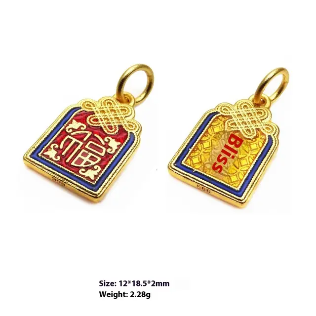 Alluvial Gold Enamel Pendant Bracelet Accessories Dripping Oil - Shop at LoveMi