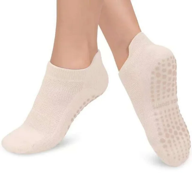 Boneless Mesh Athletic Socks Non slip Silicone Indoor Beige - Shop at LoveMi