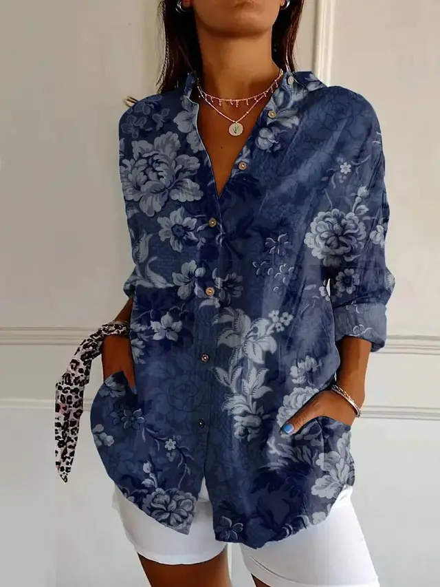 Long Sleeve Beach Travel Printed Shirt Yk2158Ny - Shop at LoveMi