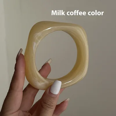 Acrylic Bracelet Exaggerated Ins Style Irregular Translucent Milk Coffee Color - Shop at LoveMi