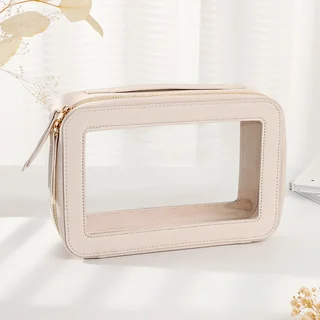 Ladies Toiletries Bag Travel Waterproof Storage - Beige Single Layer