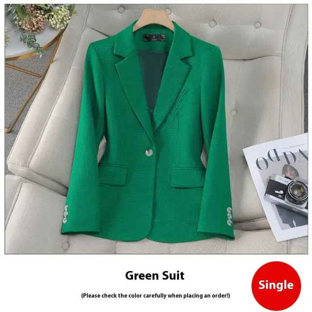 Autumn And Winter Small Suit New Temperament Goddess Style Small Suit Top Green - Shop at LoveMi