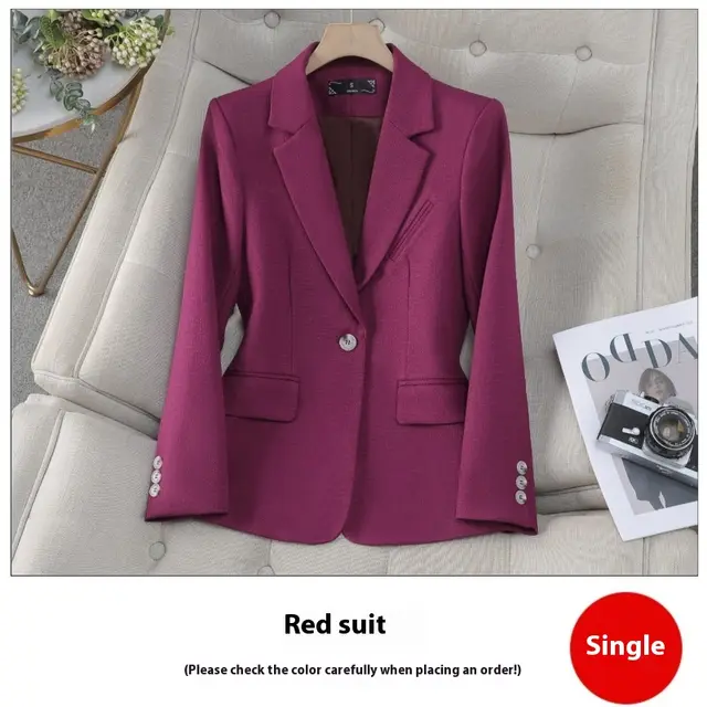 Autumn And Winter Small Suit New Temperament Goddess Style Small Suit Top Red - Shop at LoveMi