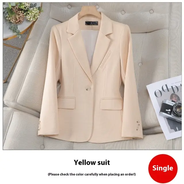 Autumn And Winter Small Suit New Temperament Goddess Style Small Suit Top Yellow - Shop at LoveMi