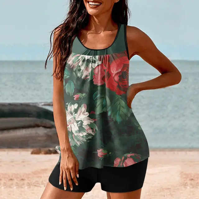 Women's Digital Printed Turtleneck Push Up Pleating Top Y00072 - Shop at LoveMi