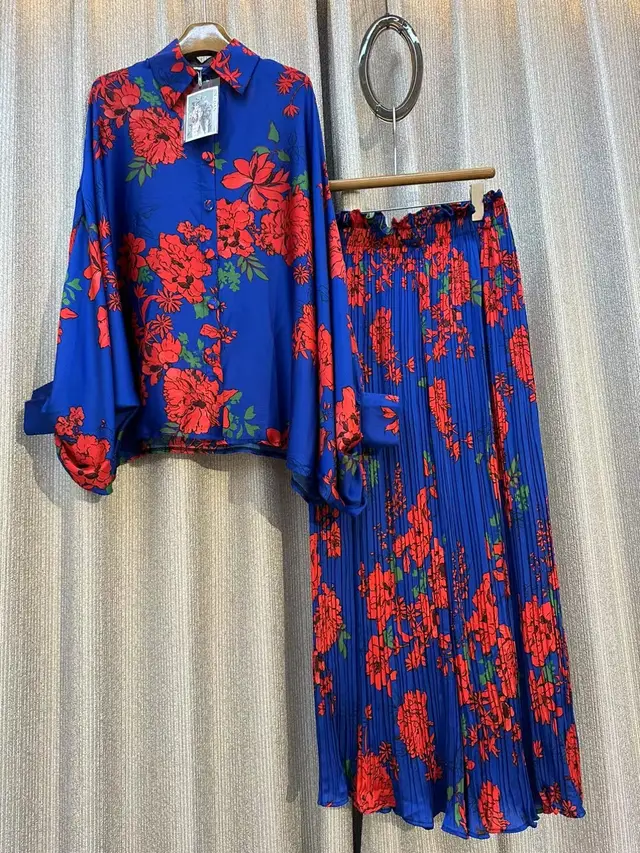 Personalized Printed Shirt Top High Waist Draped Wide Leg Pants Two piece Set As Shown In Figure 26 Style - Shop at LoveMi