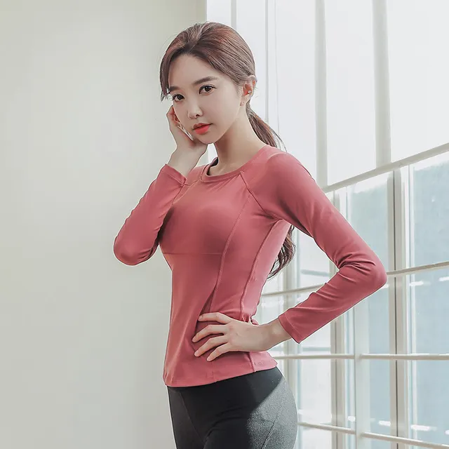 Gym Sports T shirt Women's Slimming Sports Running S815 Purplish Red - Shop at LoveMi