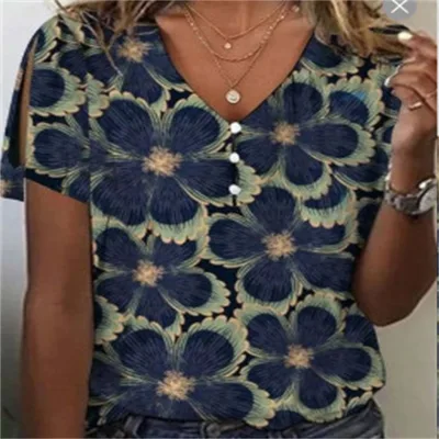 Women's Ethnic Geometric Painting Harajuku T shirt Vl1 - Shop at LoveMi