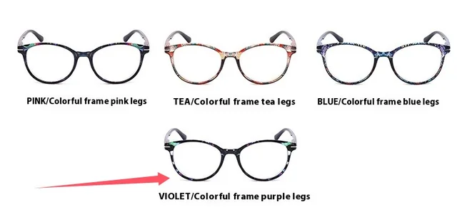 Anti blue Light Reading Glasses Comfortable Reading European And American Purple Colorful Frame - Shop at LoveMi