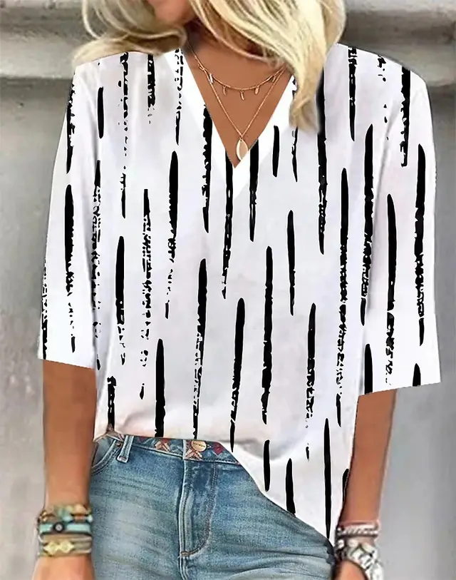 Cross border Clothing 3D Printed V neck Pullover Leisure Cropped POD Customization Vl04 - Shop at LoveMi