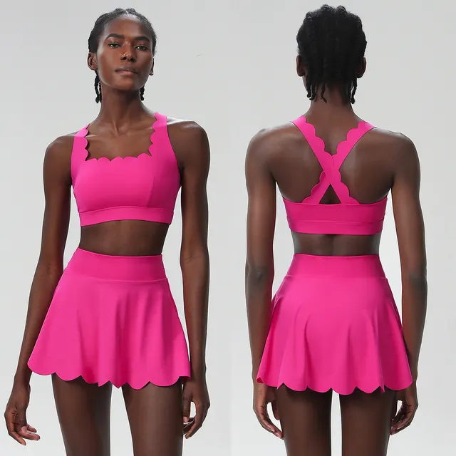 European And American Summer Tennis Suit Suit Women's Plus Size Quick drying Lycra Sports Workout Clothes Red - Shop at LoveMi