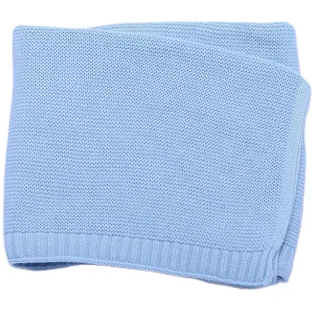 Baby Carriage Cover Blanket Baby's Blanket Knitted Cotton Nap Blanket Sky Blue - Shop at LoveMi