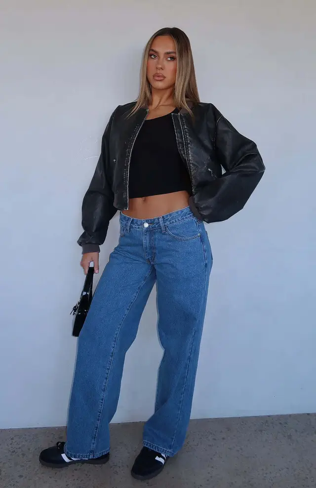 Female Fashion Individual Casual Wide Leg Dark Blue - Shop at LoveMi