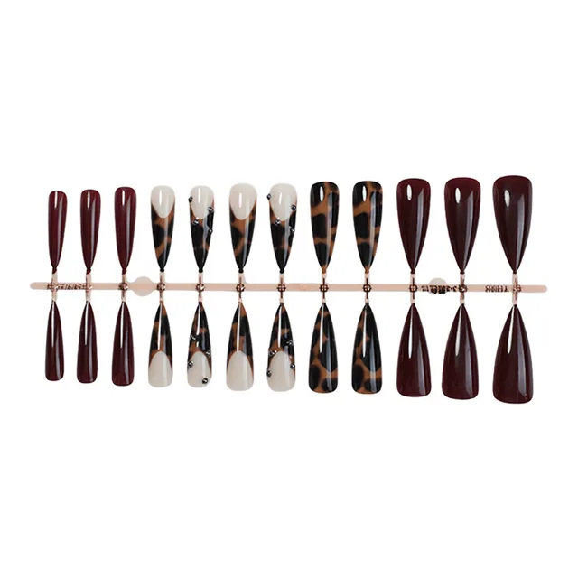 Wear Armor Leopard Print Silver Steel Ball Pointed Nail Simple Xg10108 - Shop at LoveMi