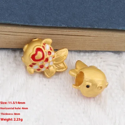 Double sided Small Water Turtle Ingot Bracelet Hairband Jewelry Accessories Heart Red Dot Goldfish Sand - Shop at LoveMi