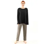 Black Top Dark Gray Pants