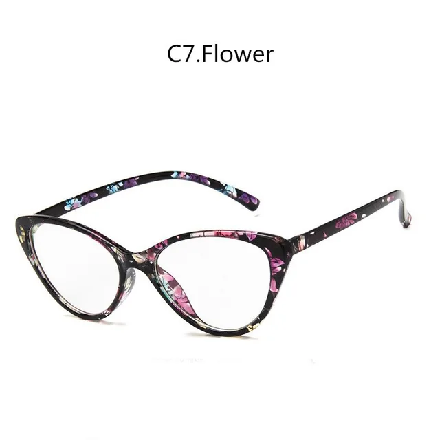 Fashion Cat Eye Glasses Frame Retro Trendy Artistic Retro Black Flower - Shop at LoveMi