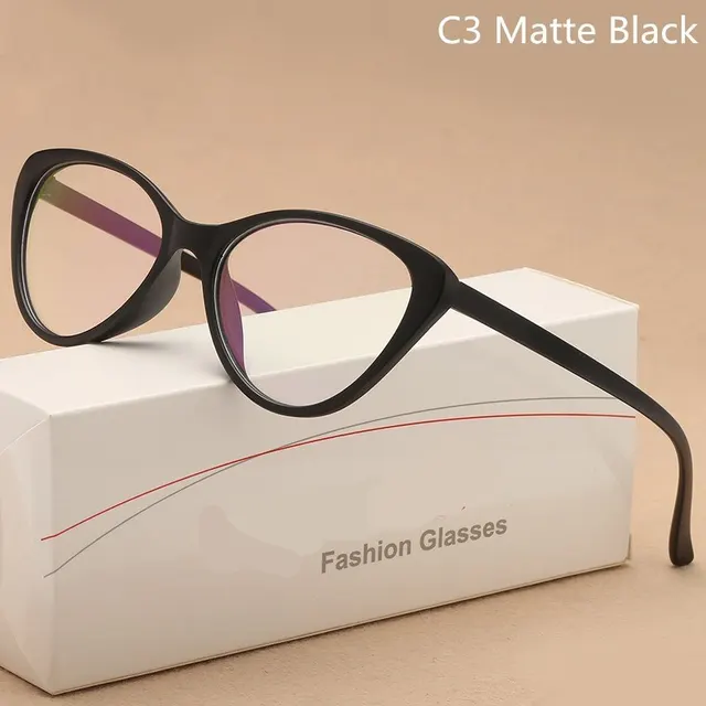 Fashion Cat Eye Glasses Frame Retro Trendy Artistic Sand Black - Shop at LoveMi