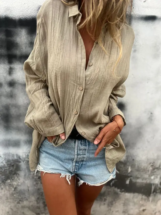 Women's Single Row Multi buckle Shirt Top Champagne - Shop at LoveMi