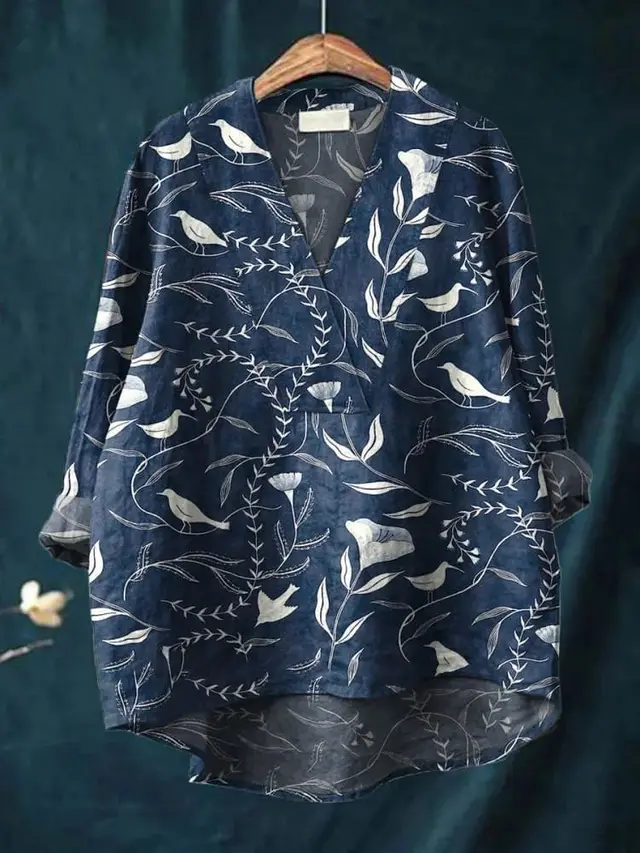 Fashion Digital Printing Large Wide V neck Top N10 - Shop at LoveMi