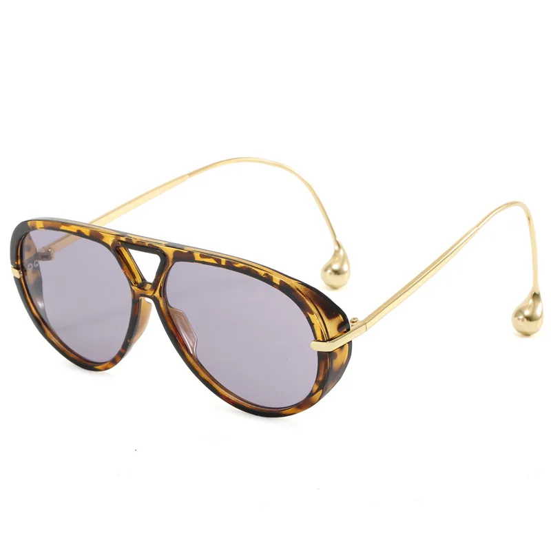European And American Toad New Sunglasses - Leopard Print Light Purple - View 1