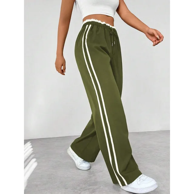 European And American Black Sports Straight Pants Leisure Commute Army Green - Shop at LoveMi