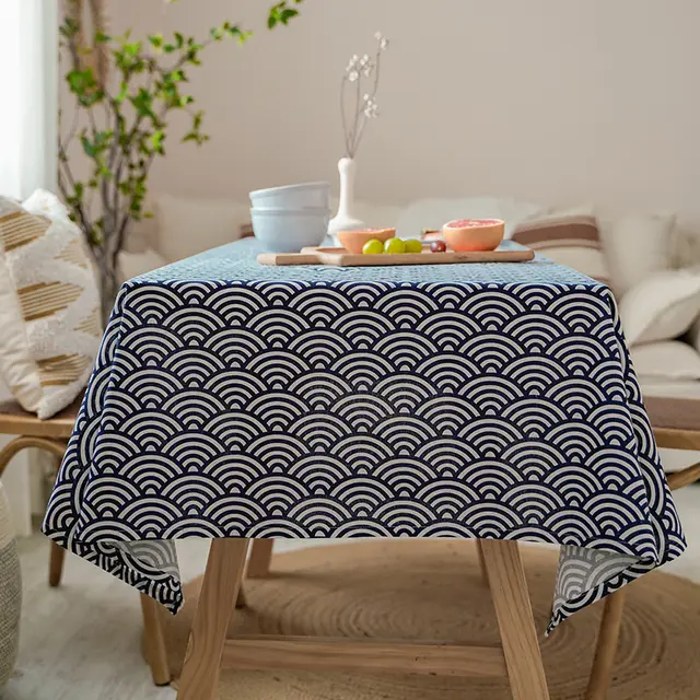 Crafts Cotton Linen Tablecloth Corrugated Household Coffee Table Tablecloth Wind Hailang - Shop at LoveMi