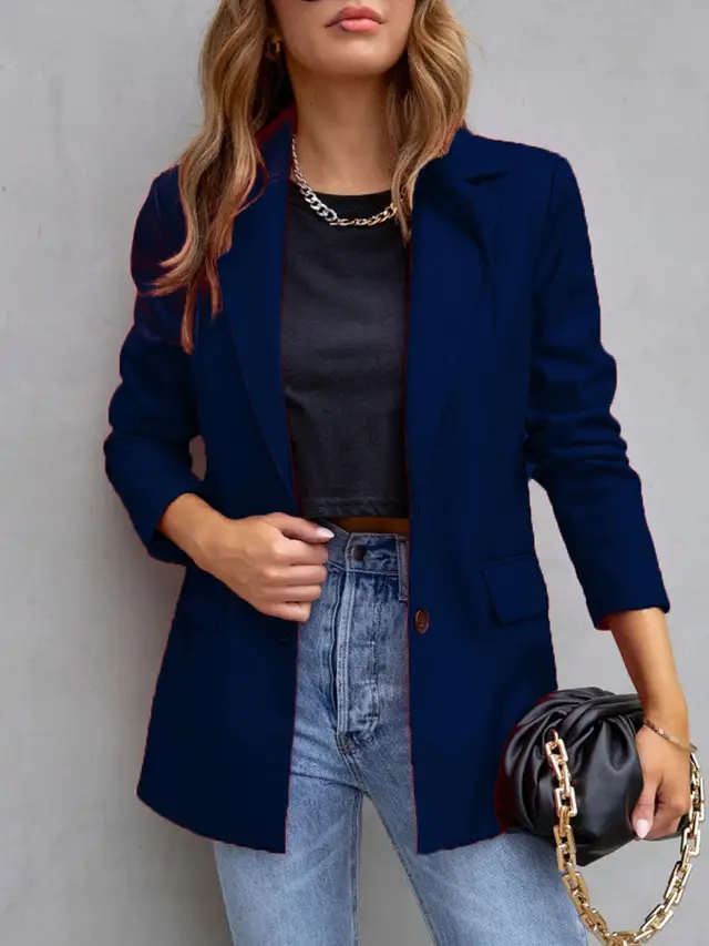 Casual Fashion Three color Leather Coat Blue New Style - Shop at LoveMi