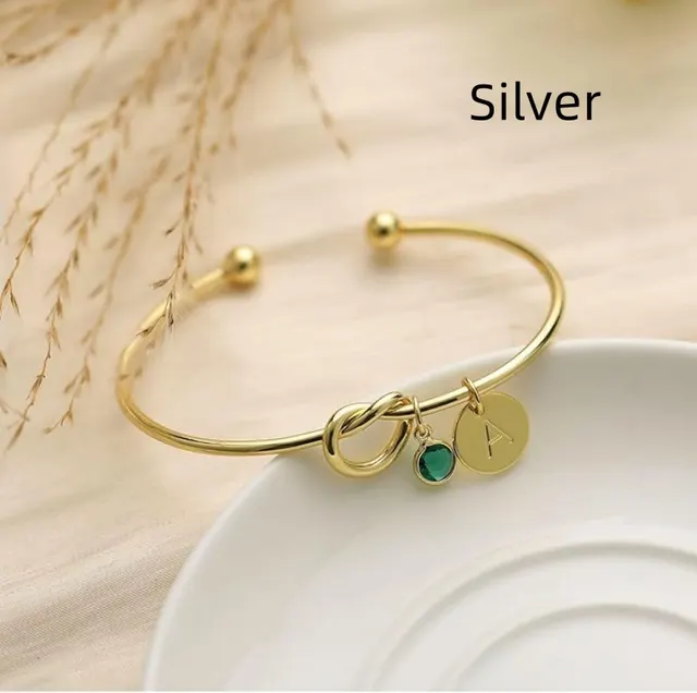 Couple's Commemorative 26 Letter Pendant Bracelet Silver - Shop at LoveMi