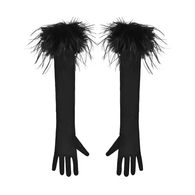 Gothic Office Siren Fur Suit Cape Cloak Coat For Women Mesh Gloves - Shop at LoveMi