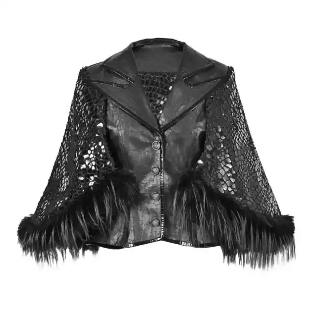 Gothic Office Siren Fur Suit Cape Cloak Coat For Women Suit Jacket - Shop at LoveMi