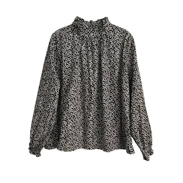 Women's Printed Top Fashion Black Flower - Shop at LoveMi