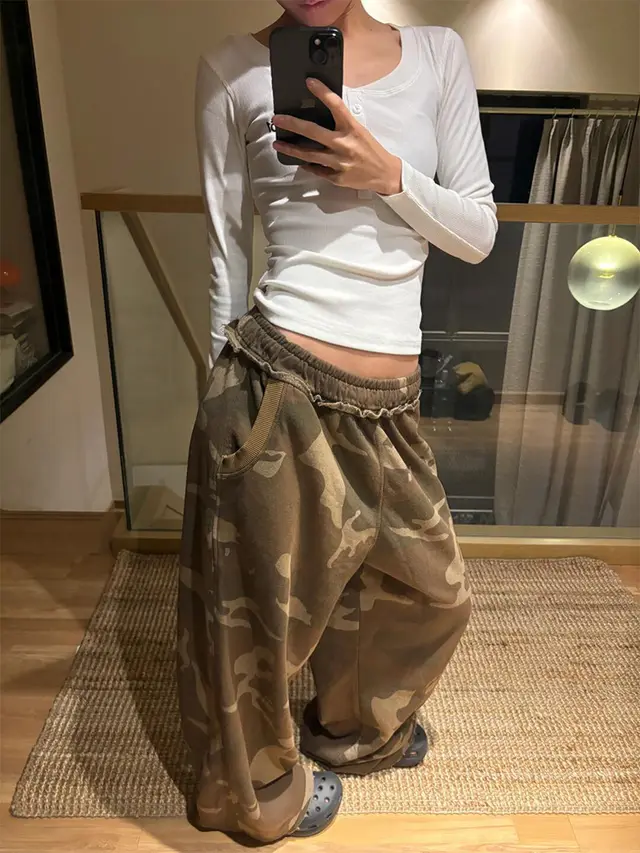 American Hot Girl Camouflage Wide leg Pants For Women Camouflage Pants - Shop at LoveMi
